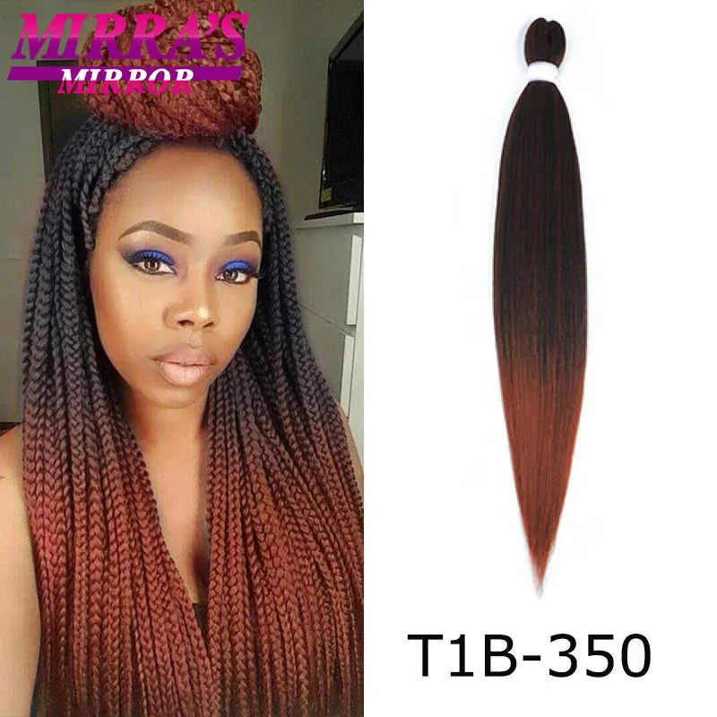 Pre Stretched Braiding Hair Ombre Jumbo Braids Hair Extensions YAKI Straight Synthetic Braid 1/3/6/8/10 Pcs Bulk Mirra's Mirror