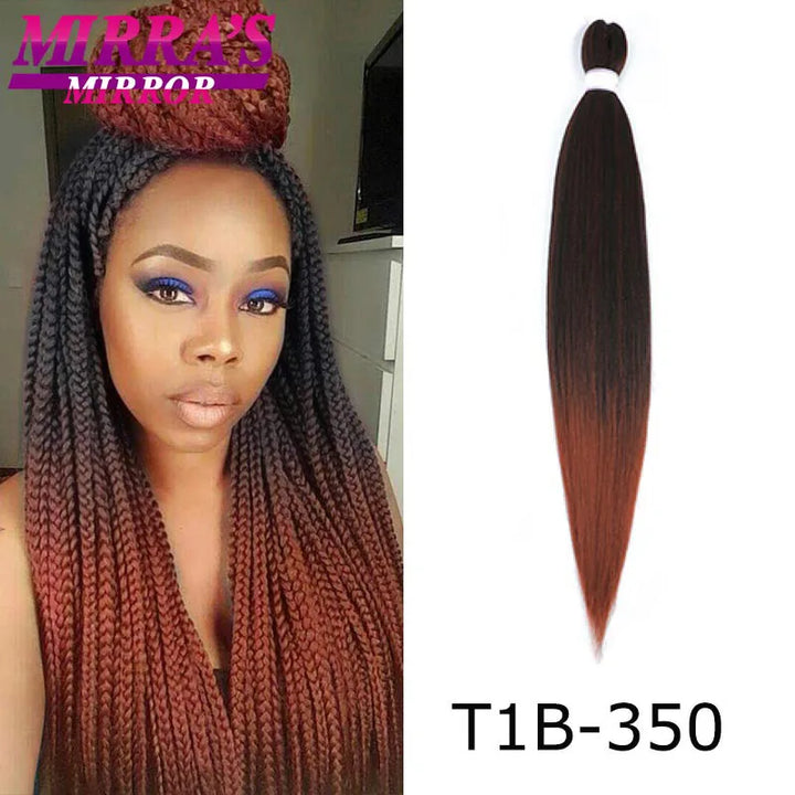 Pre Stretched Braiding Hair Ombre Jumbo Braids Hair Extensions YAKI Straight Synthetic Braid 1/3/6/8/10 Pcs Bulk Mirra's Mirror