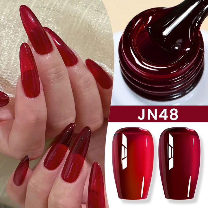 BORN PRETTY 10ml Jelly Nude Gel Nail Polish 50 Colors Semi Transparent Nail Art Nail Supplies Soak off UV LED Nails Gel Varnish