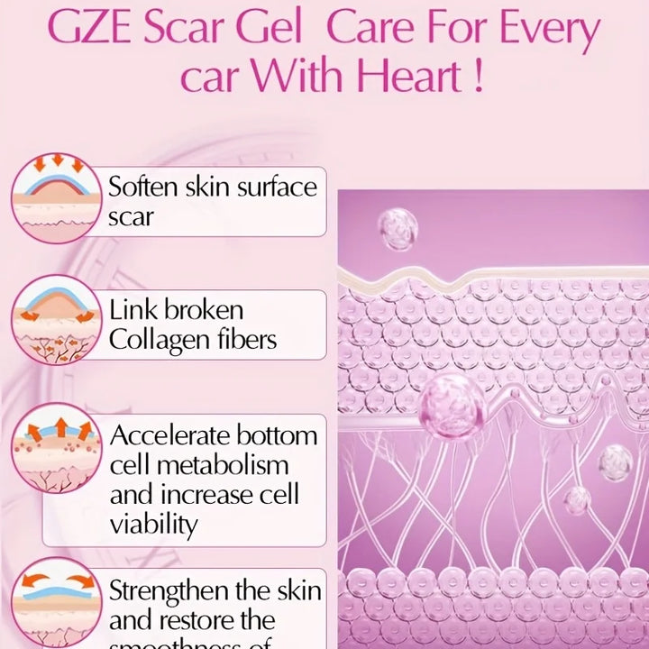 GZE Scar Care Gel Acne stretch mark Cream With Allantoin, Vitamin E, and Silicone - Non-Greasy and Fast Absorbing
