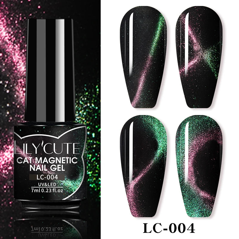 LILYCUTE 7ml 9D Cat Magnetic Gel Nail Polish Iridescent Magnet Semi Permanent Soak Off UV LED Manicure For Nail Art Gel Varnish