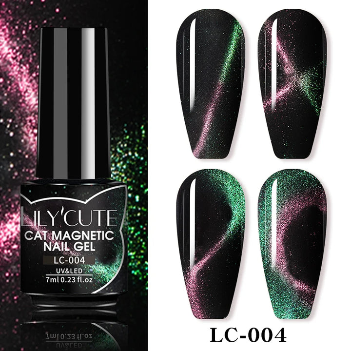 LILYCUTE 7ml 9D Cat Magnetic Gel Nail Polish Iridescent Magnet Semi Permanent Soak Off UV LED Manicure For Nail Art Gel Varnish