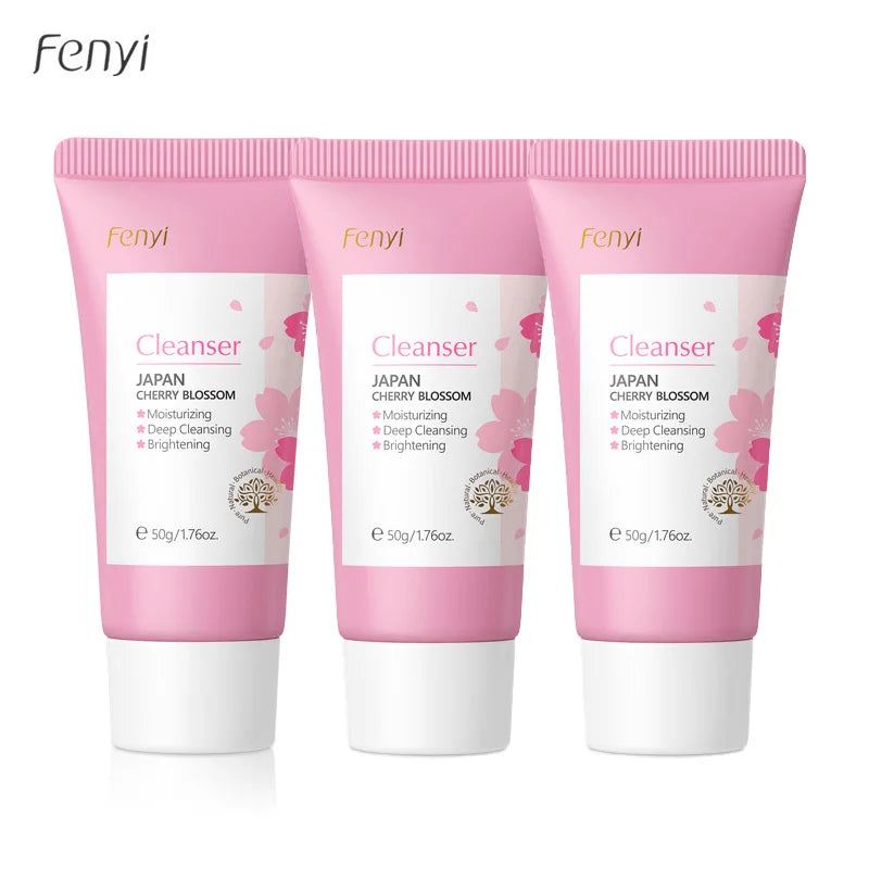 Sakura Facial Cleanser Moisturizing Brightening Acne Removal Oil Control Face Wash for Women& Men 50g Sakura Foam Cleanser Set