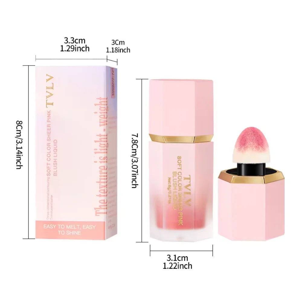 TVLV Liquid Blush Cream 6 Colors Smooth Velvet Matte Pink Blusher Natural Easy To Smudge