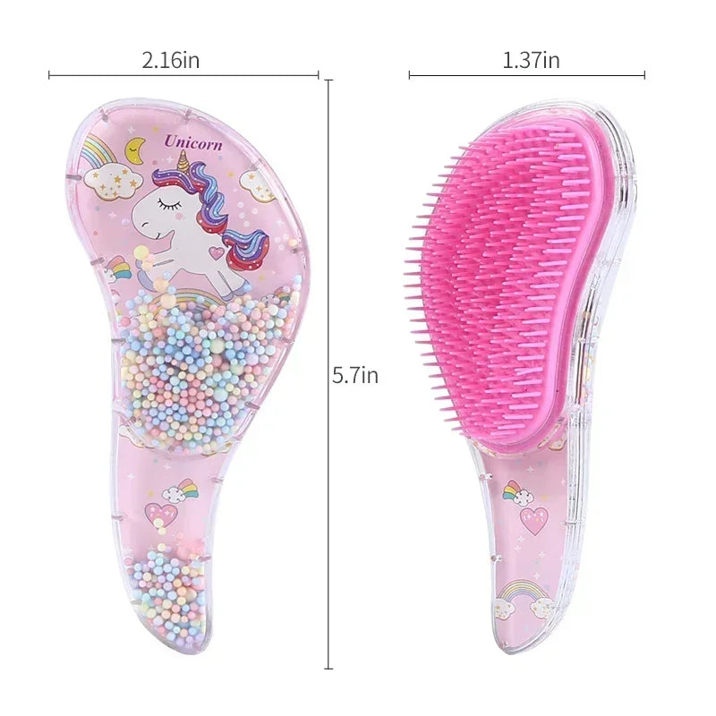 New Kids Star Magic Combs Anti-static Massage Unicorn Hair Brushes Tangle Detangle Shower Massage Hair Brush Comb
