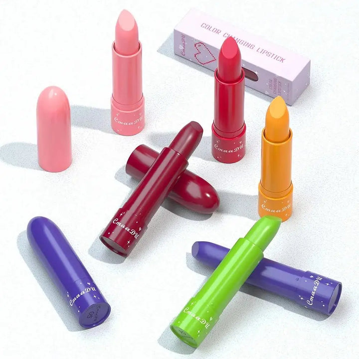 CmaaDu 6 Color Shine Changing Lipstick Waterproof Tinted Lip Balm Fruit Infused Nourishing Glow For Moisturizing Lip Care