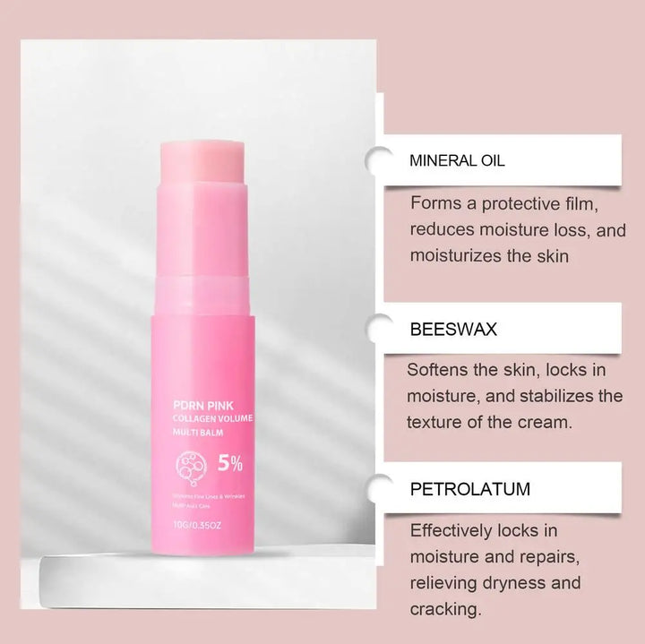 PDRN Collagen Colume Bounce Multi Balm For Face Neck Lip Moisturizing Stick Moisture Under Eye Brightener Glow Korea Skin Care