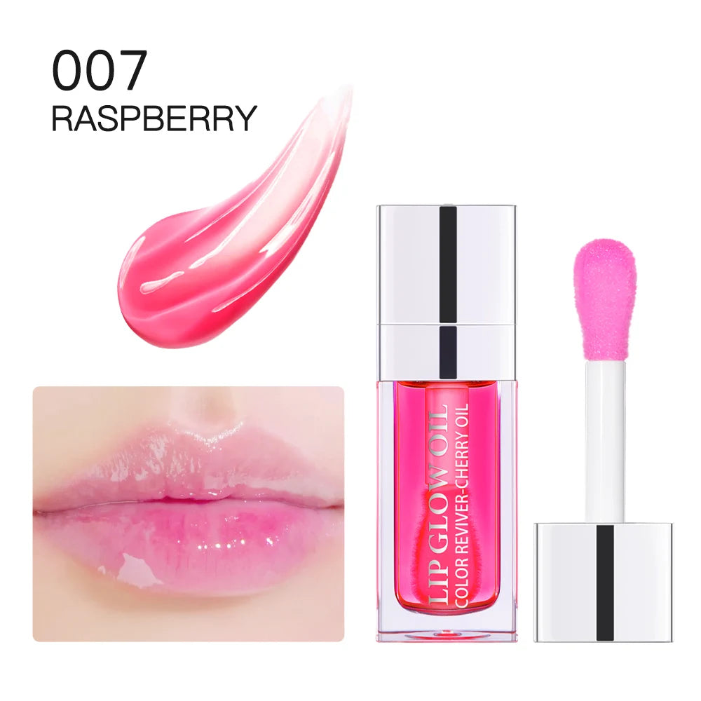 Lip Oil Plumping Lip Gloss Crystal Jelly Moisturizing Makeup Sexy Plump Lip Glow Oil Tinted Lip Plumper