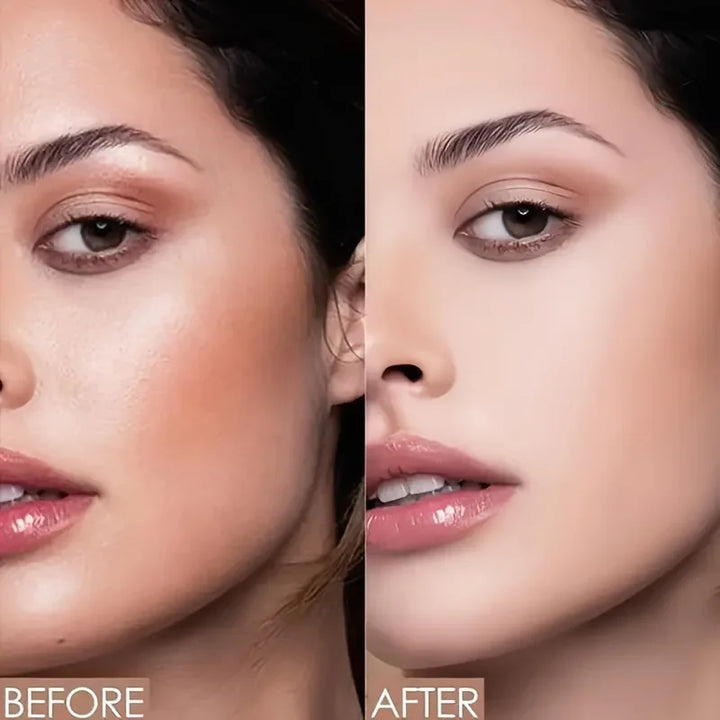 Milk Tea Waterproof Compact Powder - Full Coverage Contour and Concealer, Matte Finish, Double-Layer Portable Setting Powder