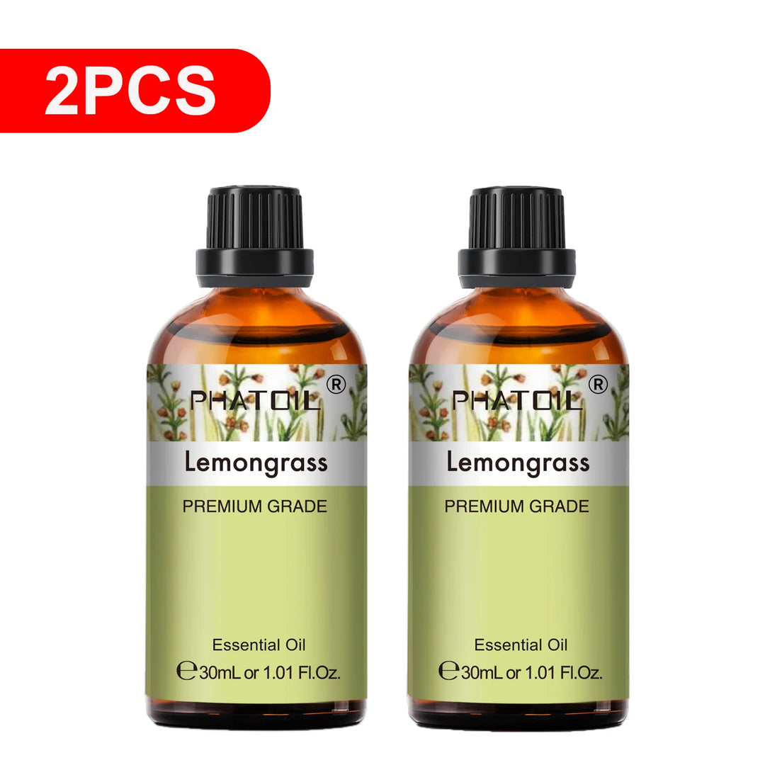 PHATOIL 2PCS Natural Essential Oils Set 30ml Bergamot Lemon Ylang Ylang Lavender Jasmine Vanilla Eucalyptus Aroma Essential Oils