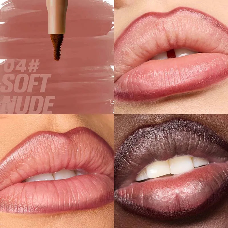 Velvet Brown Lip Liner Pencil Nude Matte Waterproof Non-stick Cup Cherry Red Lip Liner Lip Contour Pen Lipstick Makeup For Woman