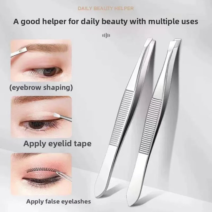 1PC Precision Eyebrow Tweezers- Professional Stainless Steel Tool for Eyebrow Shaping & Facial Hair Removal - Unisex Beauty Tool