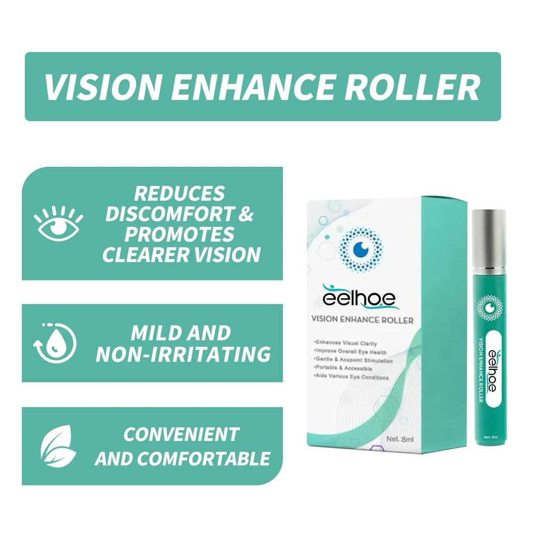 Korean Visual Enhancement Eye Serum Roller Relieve Eye Aningeresting Dark Circles Bags Eye Contour Moisturizing Cosmetics 8ML