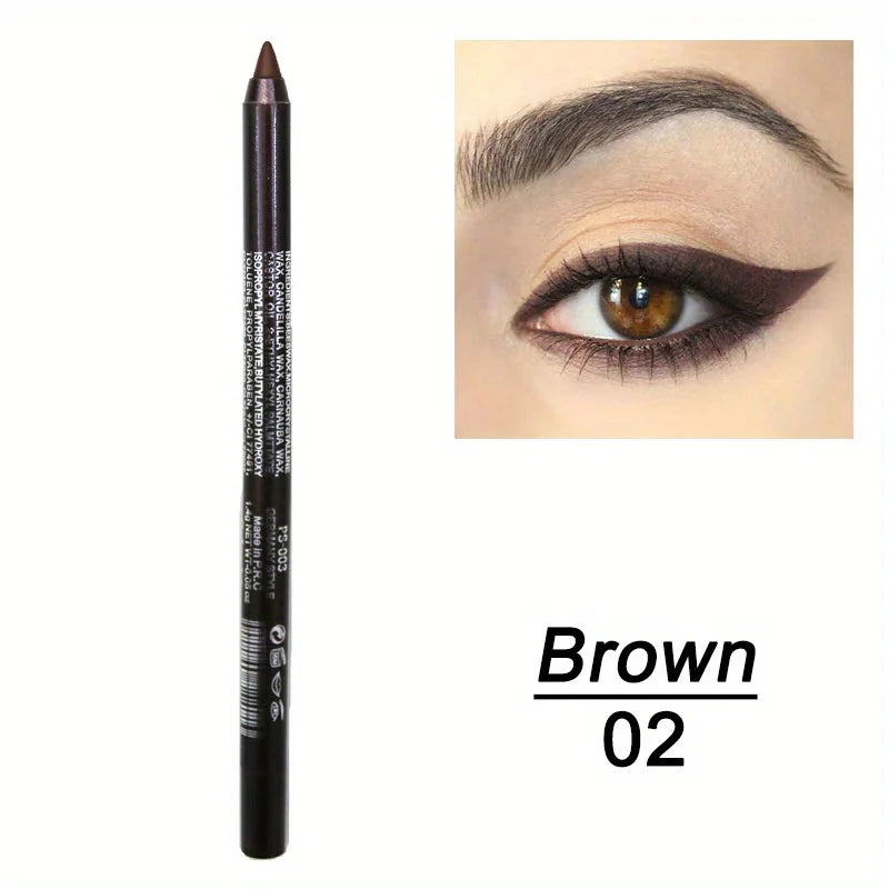 Smudge-Proof High-Shine Waterproof Eyeliner Pencil - Long-Lasting, Ethically Made, Black & Multicolor Options