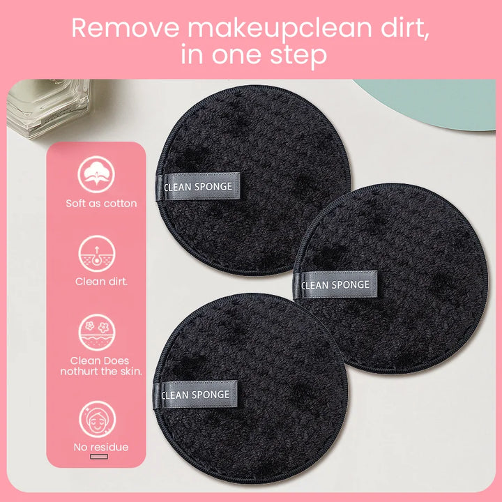 3 Packs 5 Color Optional Round Small Pineapple Cleaning Powder Puff Beginner  for Home And Travel Use