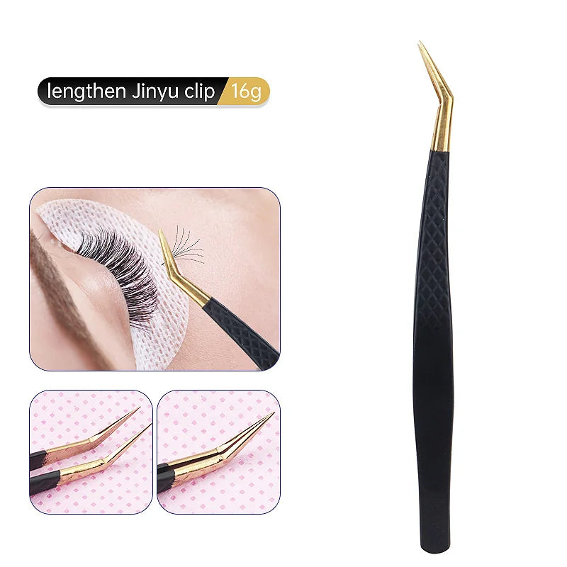 1Pc Anti-static Stainless Steel Eyelashes Tweezers Lashes Extension Supplies Industrial Precision Eyebrow Tweezer Makeup Tools
