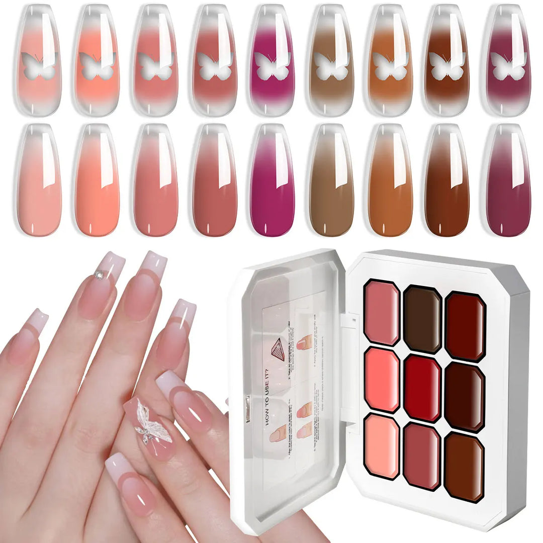 LIMEGIRL 9 Color Gradient Painting Gel Nail Art Gradient Color DIY Design Gel Quick Flower Paint Engraving Gel Nail Polish