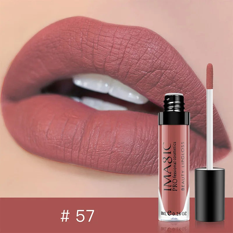 IMAGIC Lip Gloss Makeup Long Lasting Waterproof Lipstick Velvet Non-stick Cup 28 Colors Lip Tint Matte Sexy Red Liquid Lip Stick