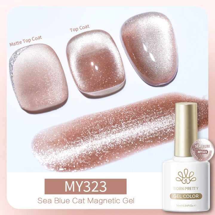 BORN PRETTY 10ml Silver Water Light Cat Magnetic Gel Nail Polish Nail Supplies Vernis Semi Permanent Gel for Fall Winter Nails