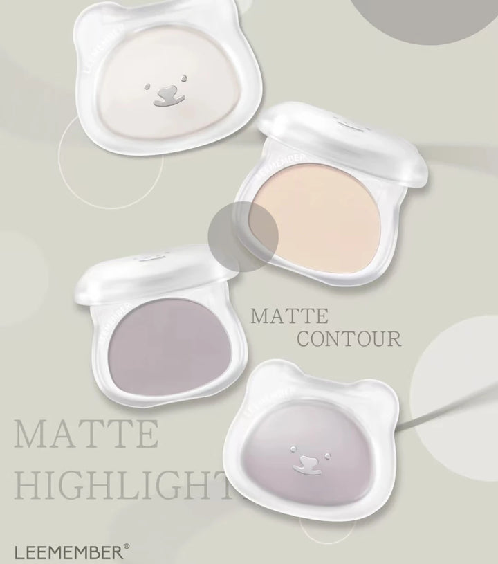 LEEMEMBER Contour Highlighter Powder Matte Fine Powder Longlasting Oil Control Natural Face Bronzer Brighten Makeup