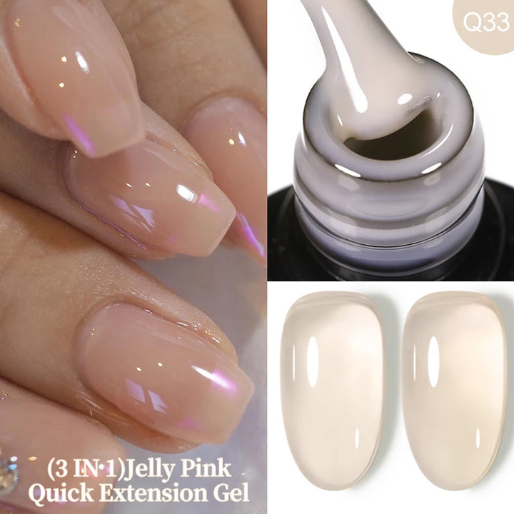 LILYCUTE 15ML Quick Extension Gel Nail Polish Nude Milk White Color Finger Prolong Acrylic Crystal Construction Hard Gel Varnish