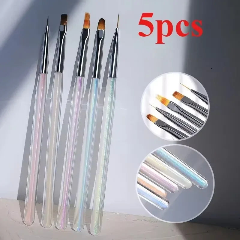 Nails Art Liner Brushes Elongated Lines Striping Drawing Painting  6/9/12/15/18/25mm Nail Design Pen Professional Manicure Tool