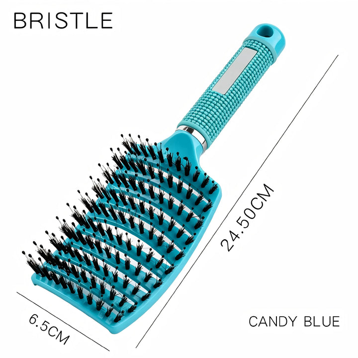 Boar Bristle Vent Paddle Hair Brush with Nylon Pins Fast Blow Dry Detangling Brush for Wet & Dry Hair Anti-Frizz Scalp Massager