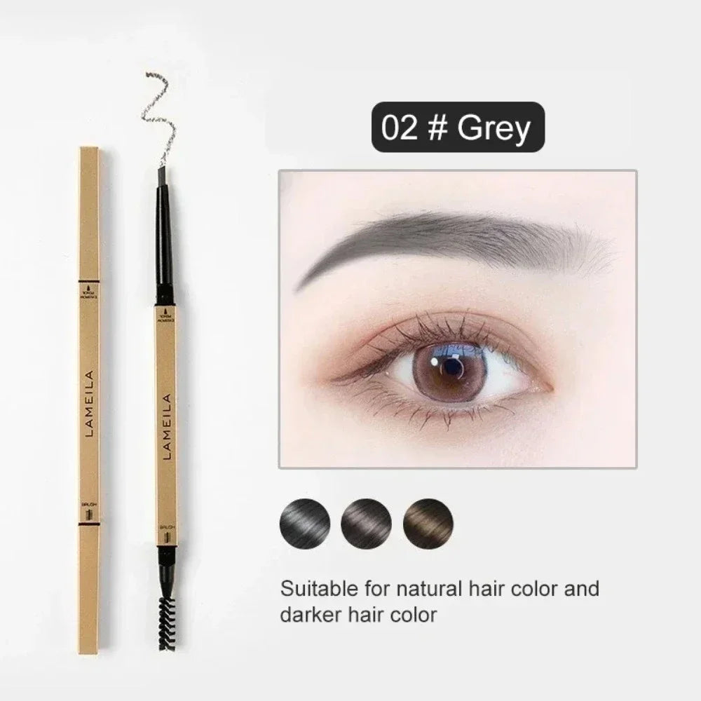 5 Colors With Brush Double Head Eyebrow Pencil Waterproof Smooth Eyebrow Stick Sweatproof Eyebrow Gel Tattoo Pencil Cosmetics