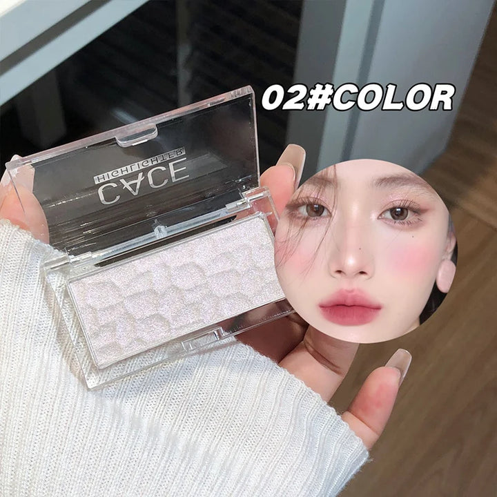 CACE Face Highlighter Palette High Glossy Face Illuminator Palette Natural Glow Finish Pearl Shimmer Smooth Highlight Powder