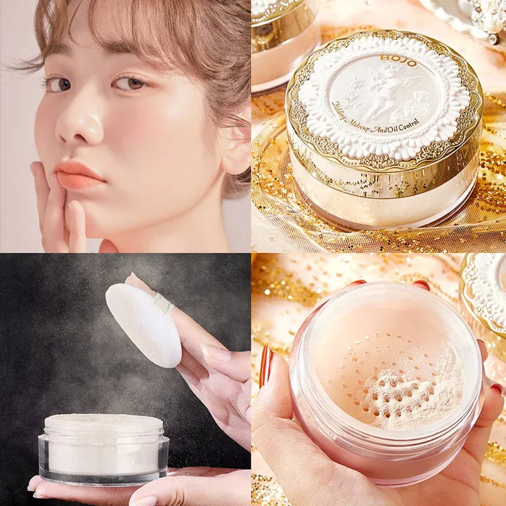 Setting Powder Highlighter Powder Oil Control Makeup Setting Brightening Skin Tone Setting Powder Compact Portable Makeup