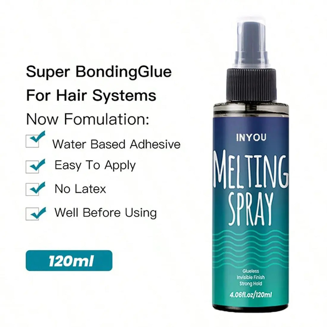 2-piece set  Hair Glue Remover Adhesive Cleaner and Lace Melting Spray and Holding Spray(120ml), Extreme Hold & Glueless