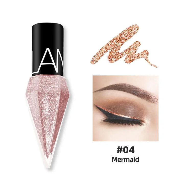 Shiny Eye Liners Pigment Silver Rose Gold Color Liquid Glitter eyeshadow Professional Eyeliner Beauty Cosmetics Makeup for Women