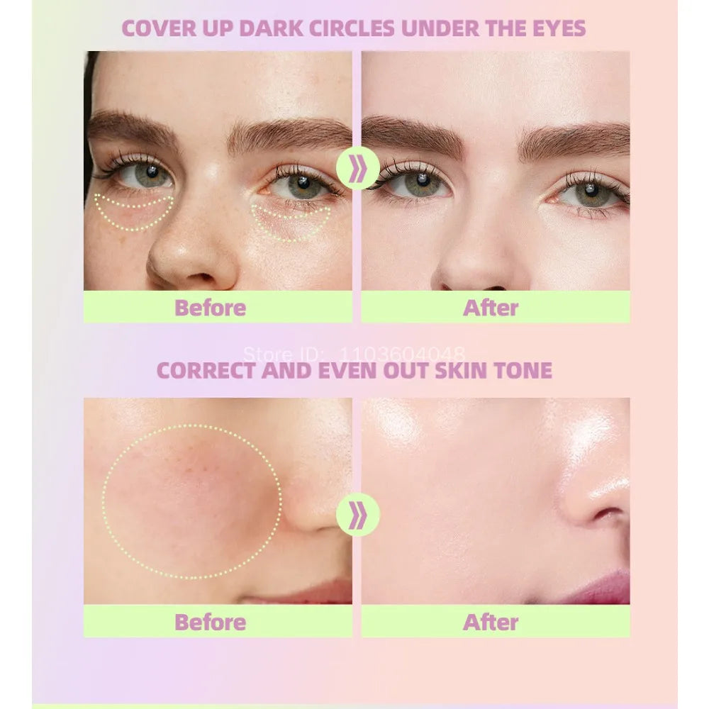 Three Colors Face Makeup Primer Isolation Concealer Cream Invisible Pore Long Lasting Moisturizing Bright Skin Base Foundation