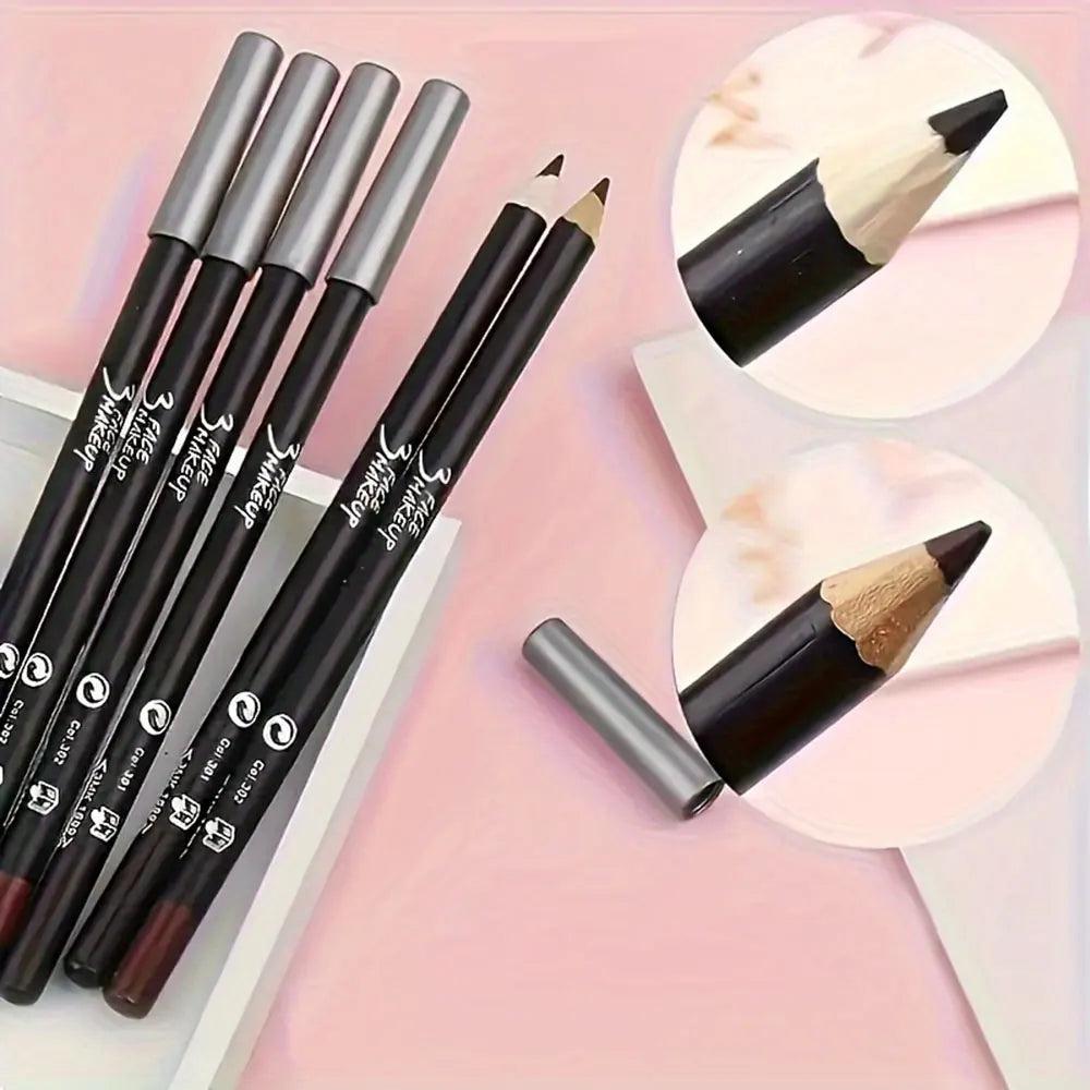 Eyeliner Pen, Waterproof And Sweatproof, Long Lasting Smudge ProofHard Refill Eyebrow Pencil Eye