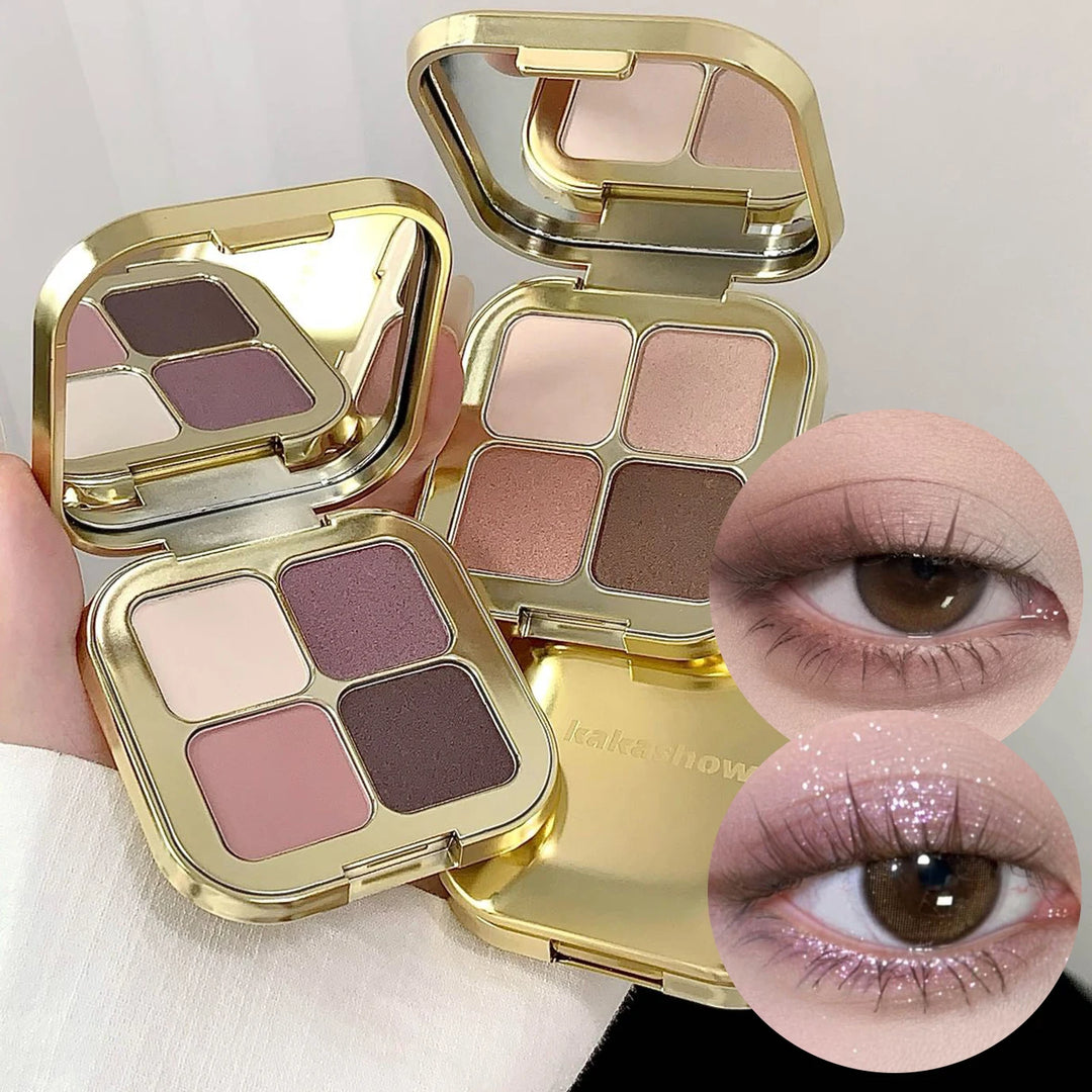 Eye Shadow Quad Sunset Magic Eye Shadow Plate (Pearl Matt Bright Ground Color, Daily Makeup Eye Shadow)