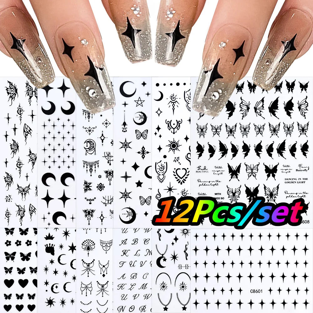 4/6Sheet/Kit Holographic Rainbow Love Heart Nail Sticker 3D Laser Heart Nail Decal Self-Adhesive Love Heart Manicure Slider &*&