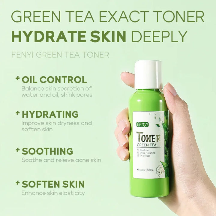 LAIKOU Green Tea Face Tonic Hydration Smooth Facial Toner Oil Control Moisturizing Whitenting Skin Care