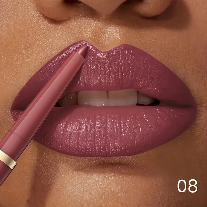 Long-lasting Waterproof Matte Nude Lip Liner - High Pigmentation, Retractable, Smooth Application, Natural Look