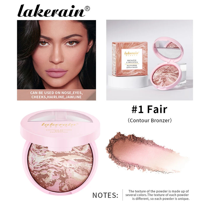Matte Face Foundation Bronzer Pressed Powder Compact Long Lasting Oil Control Translucent Loose Setting Powder For Face Makeup