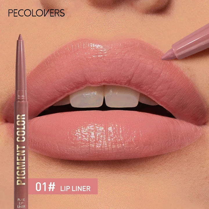 12 color lip enriching lipliner lip moisturizing three-dimensional fitting light thin silky and clear lip liner