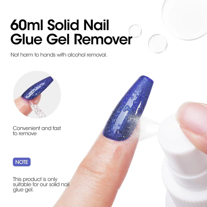 GELLEN Nail Remover Solid Glue Gel Set Strong Adhesive for Press on Nails Acrylic Tips Kit Salon Professional DIY Manicure