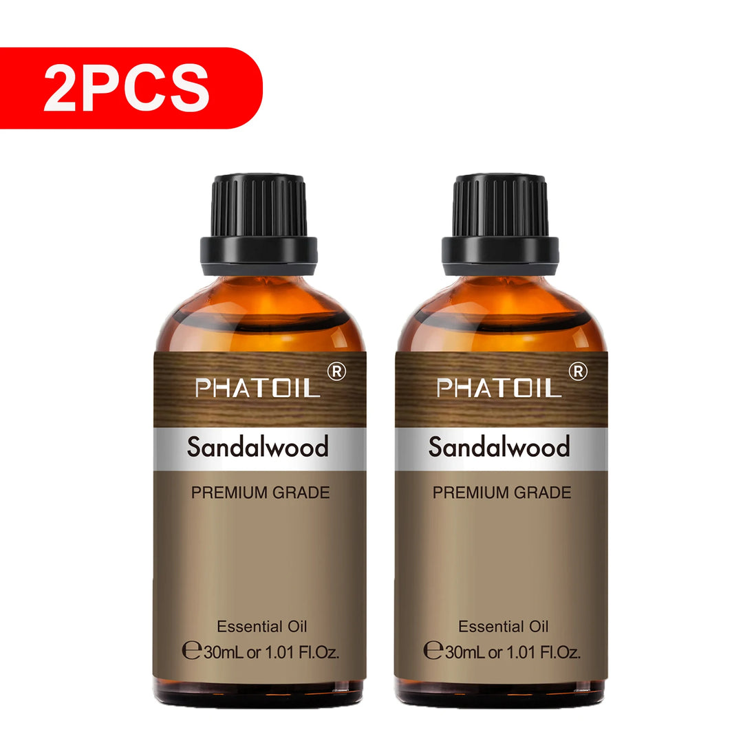 PHATOIL 2PCS Natural Essential Oils Set 30ml Bergamot Lemon Ylang Ylang Lavender Jasmine Vanilla Eucalyptus Aroma Essential Oils