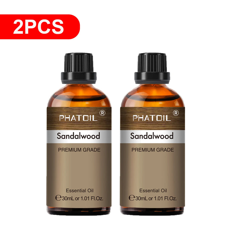 PHATOIL 2PCS Natural Essential Oils Set 30ml Bergamot Lemon Ylang Ylang Lavender Jasmine Vanilla Eucalyptus Aroma Essential Oils