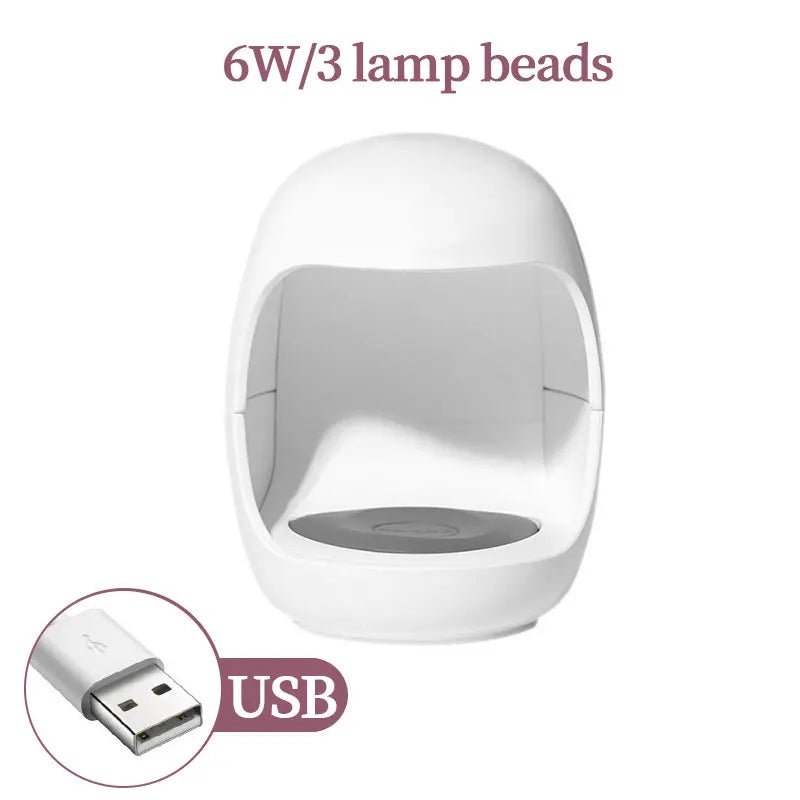 YIKOOLIN 6W Mini UV LED Nail Lamp – Cute Eggshell Design, USB Portable Gel Curing Light