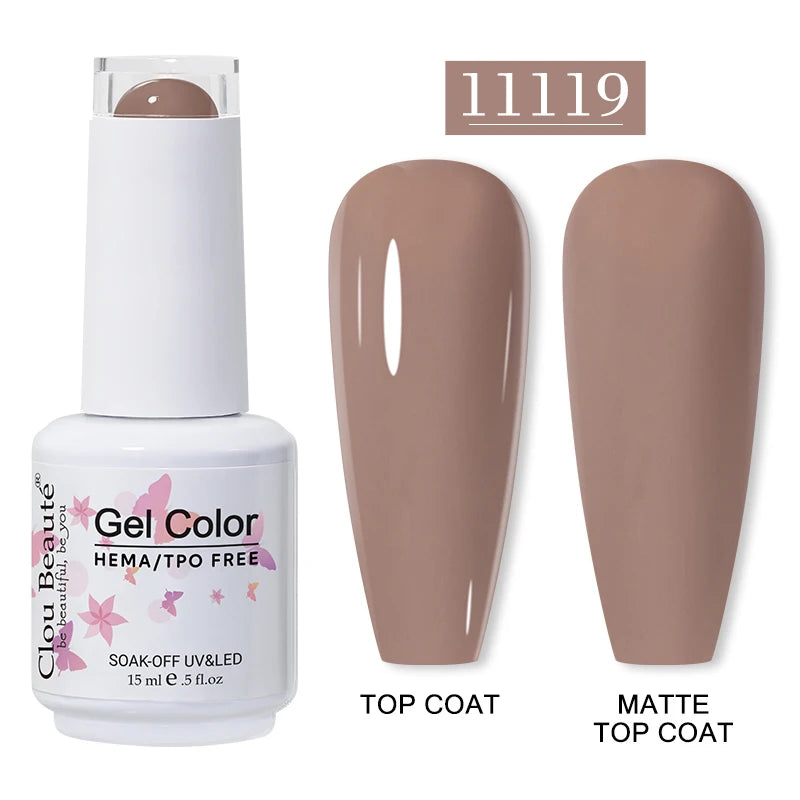 Clou Beaute 15ml HEMA TPO FREE Gel Nail Polish Vernis Semi Permanent UV Nail Art Varnish Lakiery Hybrydowe Manicure Gel Polish