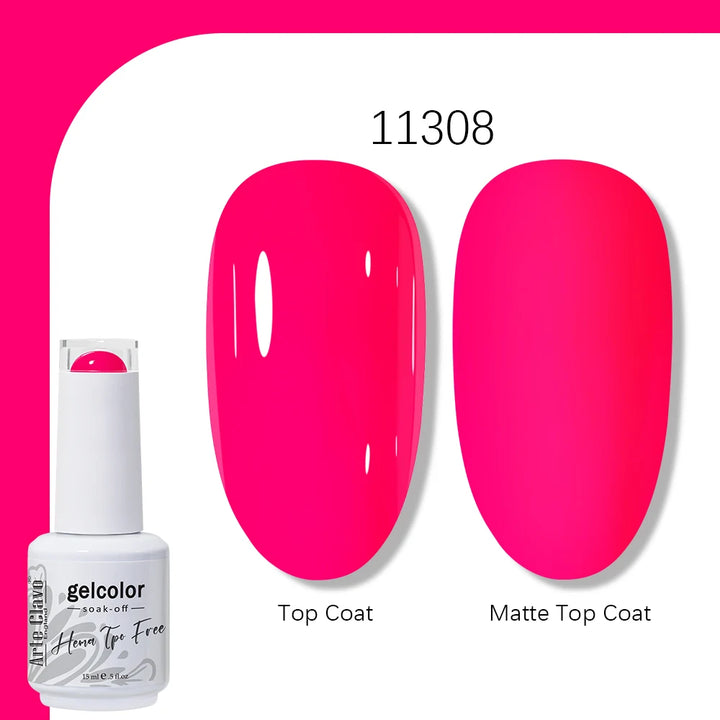 Arte Clavo Solid Color Gel Nail Polish 15ml Soak Off UV LED Gel Semi-Permanent Glitter Polish For Manicure Nail Art Salon Gel