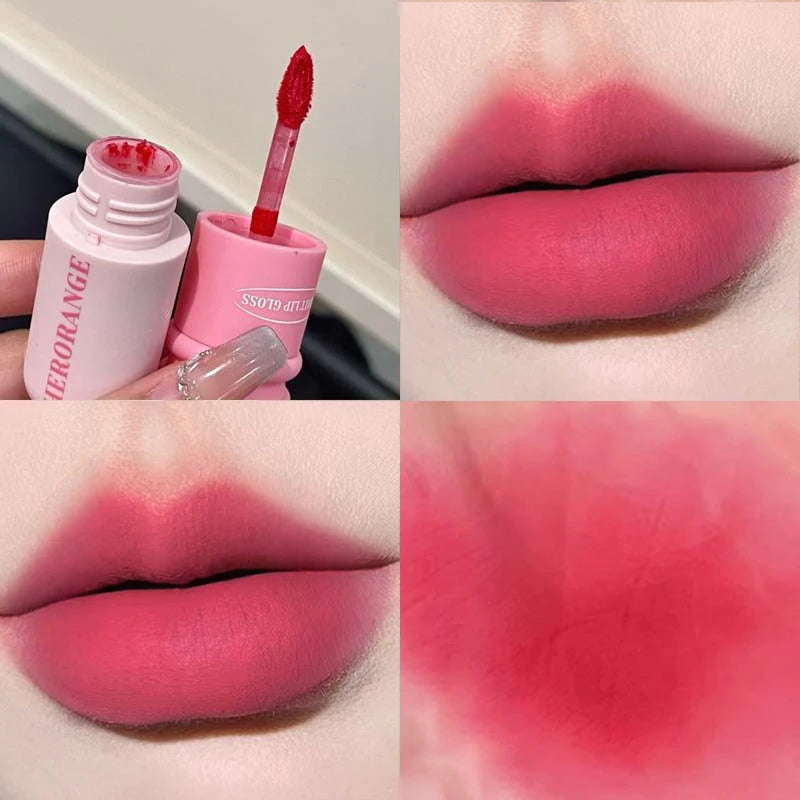 Cute Rabbit Matte Lip Mud Liquid Lipstick Waterproof Rose Lip Gloss Lasting Waterproof Smoky Nude Purple Lip Tint Korean Makeup