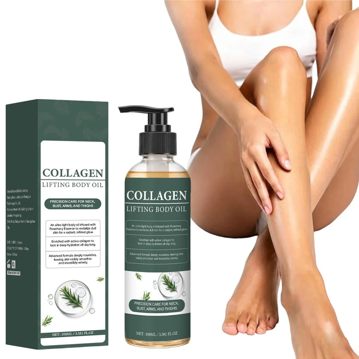 Collagen Lifting Body Oil with Vitamin C and Vitamin E, Hydrates & Nourishes Skin, Firms Skin，Enhances Natural Glow,100ml