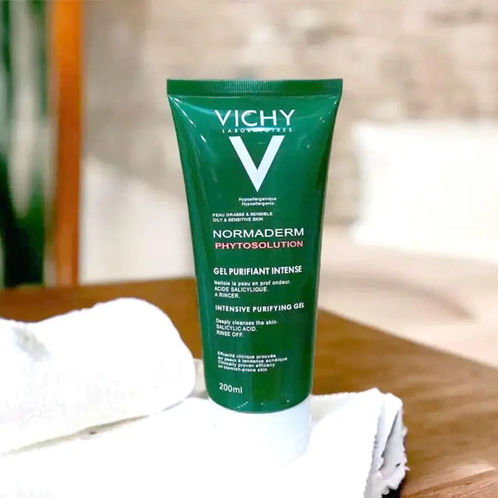 VICHY Facial Exfoliating Scrub Cleanser - Cleanses Removes Blackheads Anti-Acne Shrinks Pores Brightens Moisturizes Skin Care