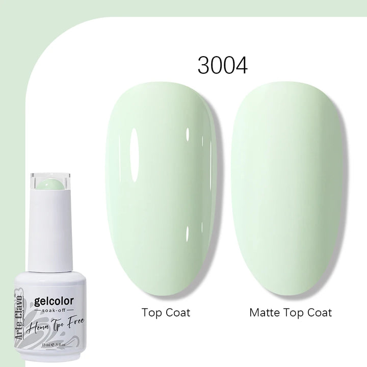 Arte Clavo Solid Color Gel Nail Polish 15ml Soak Off UV LED Gel Semi-Permanent Glitter Polish For Manicure Nail Art Salon Gel